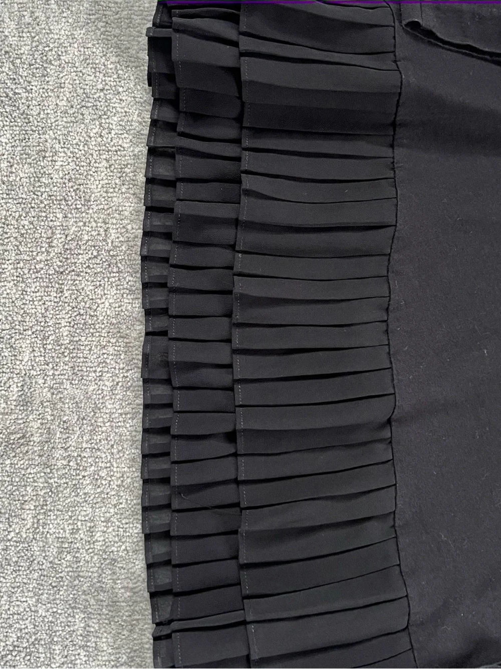 J. Crew Black Long-Sleeve Scoop Neck Top with Pleated Hem Sz. M